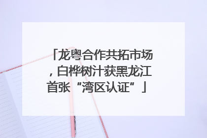 龙粤合作共拓市场，白桦树汁获黑龙江首张“湾区认证”