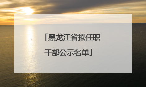黑龙江省拟任职干部公示名单