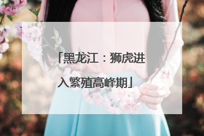 黑龙江：狮虎进入繁殖高峰期