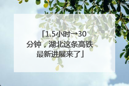 1.5小时→30分钟，湖北这条高铁最新进展来了