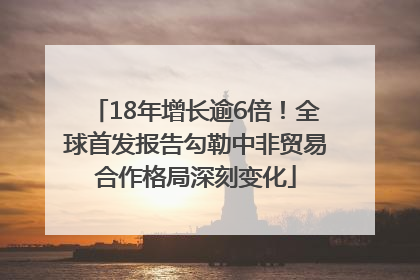18年增长逾6倍！全球首发报告勾勒中非贸易合作格局深刻变化