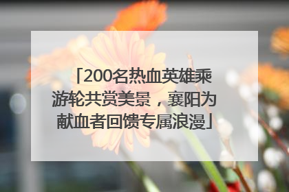200名热血英雄乘游轮共赏美景，襄阳为献血者回馈专属浪漫