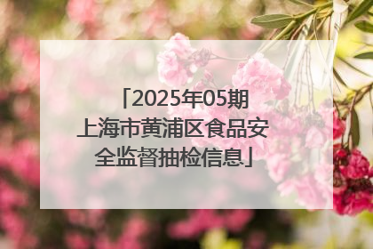2025年05期上海市黄浦区食品安全监督抽检信息