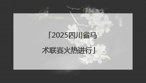 2025四川省马术联赛火热进行