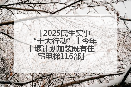 2025民生实事“十大行动”丨今年十堰计划加装既有住宅电梯116部