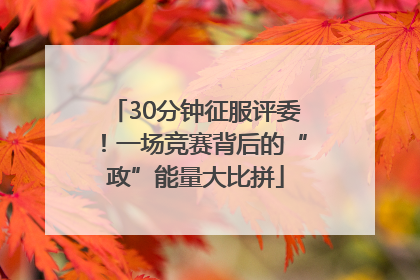 30分钟征服评委！一场竞赛背后的“政”能量大比拼