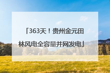 363天！贵州金元田林风电全容量并网发电
