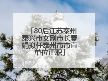 80后江苏泰州泰兴市女副市长秦娟拟任泰州市市直单位正职